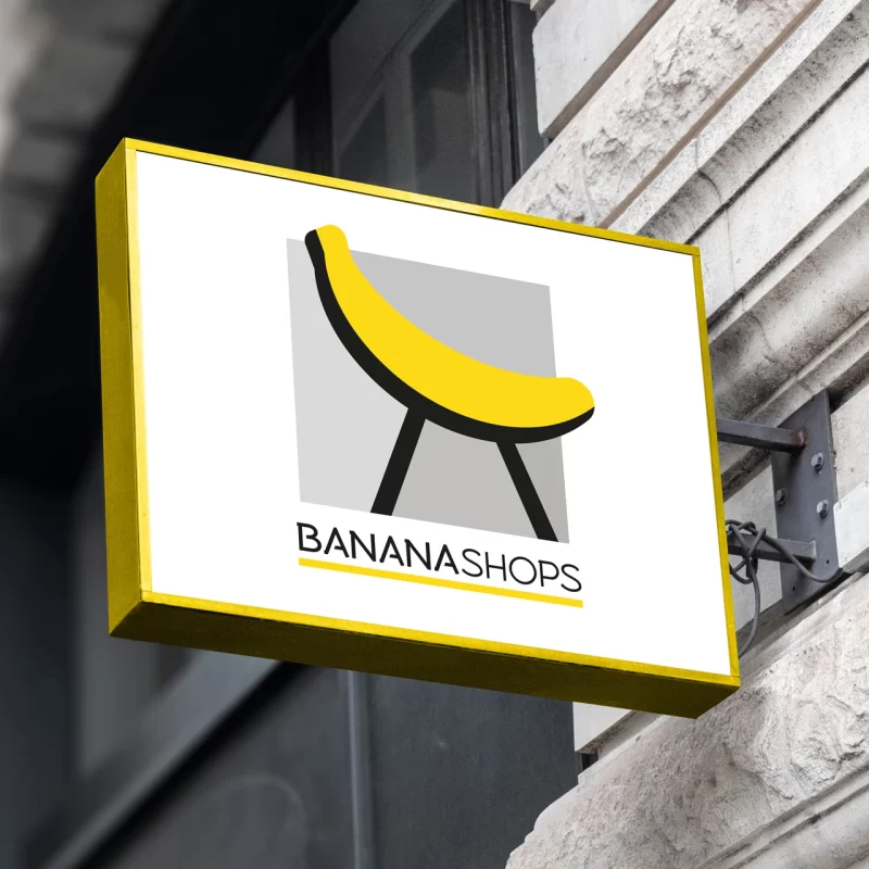מיתוג עסקי ועיצוב לוגו Banana Shops - איימארק אימג'