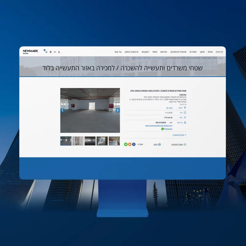 עיצוב ופיתוח אתר נכסים Newmark Natam - איימארק אימג'